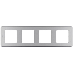 Рамка Legrand INSPIRIA 4-постовая, алюминий
