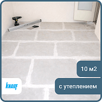 Комплект сухой стяжки пола 100 мм с утеплением (10 м2)