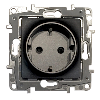 Розетка Legrand ETIKA с заземлением, антрацит