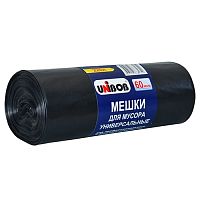 Мешки для мусора 220 л черные высокой прочности UNIBOB (рулон 10 шт.)