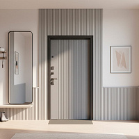 Дверь РОНА Бетон графит / Графит нубук (+ чёрный муар) Промет