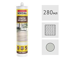 Акриловый герметик для дерева Soudal ПАРКЕТ ЛАМИНАТ светло-серый, 280 мл
