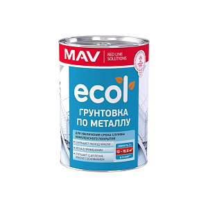 Грунтовка MAV ECOL по металлу (ГФ-021) красно-коричневая,  1 л