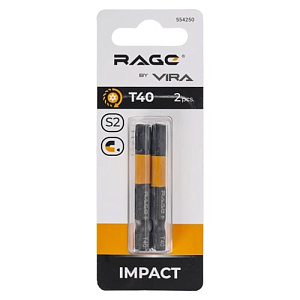Биты "звездочки" TORX-40 50 мм торсионные (2 шт.) RAGE by VIRA (554250)