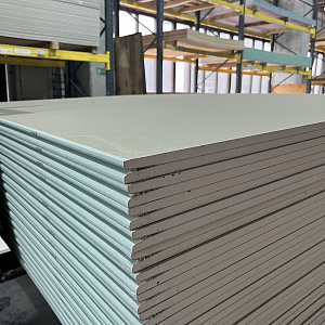 Гипсокартон стеновой (12.5 мм) огне-влагостойкий Knauf 120 x 250 см