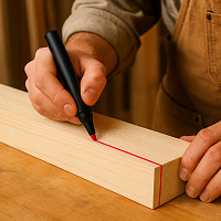 Маркер строительный красный Motive (100112)