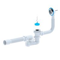 Сифон для ванны с пробкой на цепочке 1 1/2'' x 40 (нержавеющий выпуск D 70, гофра 40 x 50) АНИ Пласт арт. E255