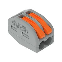 Клемма с рычажками на 2 проводника серая (0,08-2,5/4 мм2) WAGO (222-412)