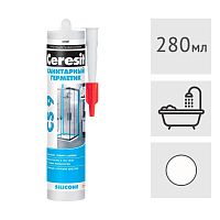 Силиконовый герметик Ceresit CS 9 санитарный белый, 280 мл