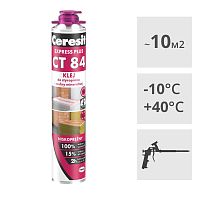 Клей-пена полиуретановая для пенополистирола и минеральной ваты Ceresit CT 84, 850 мл