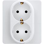 Розетка Legrand INSPIRIA двойная с заземлением, белый