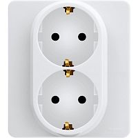 Розетка Legrand INSPIRIA двойная с заземлением, белый