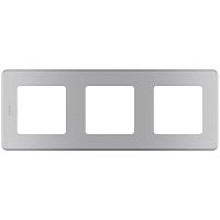Рамка Legrand INSPIRIA 3-постовая, алюминий