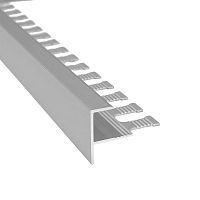 Уголок для плитки алюминиевый Profiling ПФ-10 серебро 2,7 м