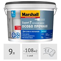 Краска Marshall Export 7 латексная матовая (база BC под колеровку), 9 л