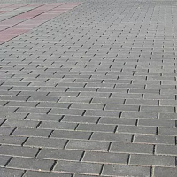 Плитка тротуарная Кирпичик серая 200 х 100 х 60 мм В25 (до 5% колотые)