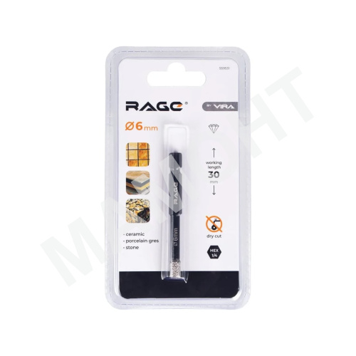 Коронка алмазная 6 мм по керамике и керамограниту Vira RAGE (559531)