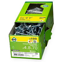 Саморез 4.8 x 70 мм кровельный со сверлом PT1 и резиновой прокладкой, цинк, 100 шт. ЕКТ