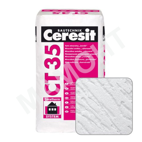 Штукатурка ''короед'' (2.5 мм) Ceresit CT35 белая, 25 кг
