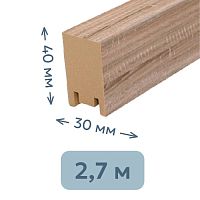 Интерьерная рейка МДФ STELLA Ривьера Дуб Винтаж 40*30*2700 мм