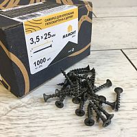 Саморез 3.5*25 мм для монтажа ГКЛ к дереву 1000 шт. МАМОНТ
