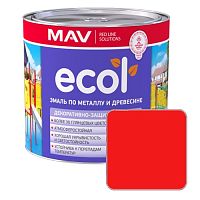 Эмаль по металлу и древесине ПФ-115 MAV ECOL красная глянцевая