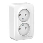 Розетка Systeme Electric BLANCA  открытой установки двойная без заземления, белый