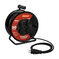 Удлинитель силовой КГ на катушке 4 гнезда, с/з 50 м REXANT