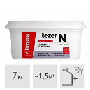 Герметик акриловый пароизоляционный ilmax tezer N (наружный), 7 кг