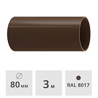 Труба Docke DACHA ПВХ 80 мм х 3 м, светло-коричневый