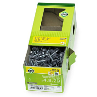 Саморез 4.8 x 29 мм кровельный со сверлом PT1 и резиновой прокладкой, RAL 7024, 250 шт. ЕКТ