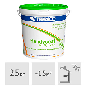 Шпатлевка готовая универсальная Terraco Handycoat acrilic All-Purpose interior, 25 кг