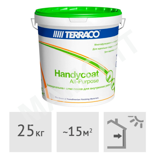 Шпатлевка готовая универсальная Terraco Handycoat acrilic All-Purpose interior, 25 кг
