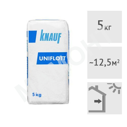 Шпатлевка гипсовая для заделки стыков ГКЛ Knauf Uniflot, 5 кг