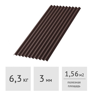 Лист кровельный Onduline ''Smart'' коричневый 1.95 x 0.95 м