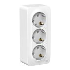 Розетка Systeme Electric BLANCA открытой установки тройная с заземлением, белый