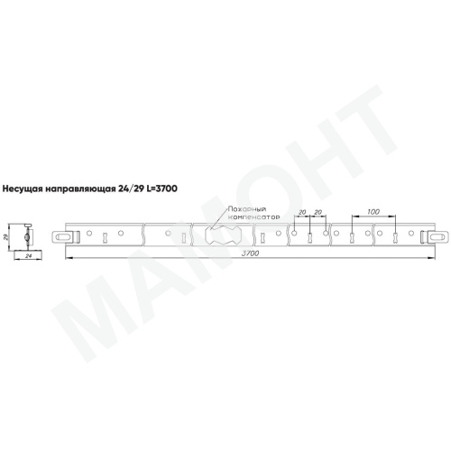 Профиль к подвесному потолку основной PR ПО Албес Norma T-24 (3.7 м) - Фото 2