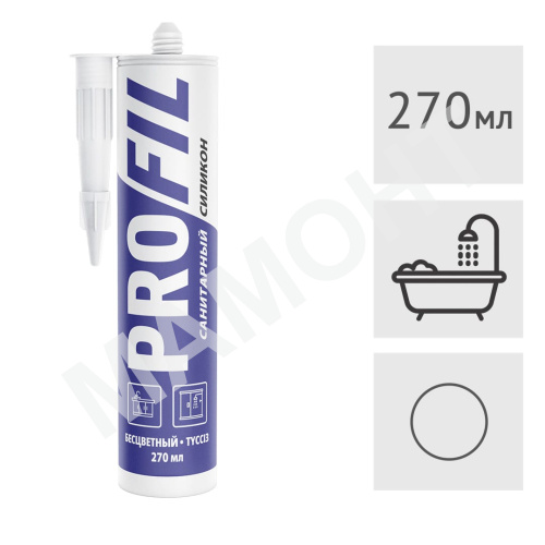 Силиконовый герметик Soudal Profil санитарный прозрачный, 270 мл
