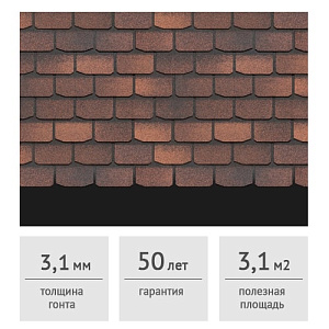 Гибкая черепица Docke PIE PREMIUM Женева кофе, 3,1 м2