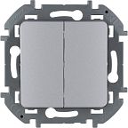 Выключатель Legrand INSPIRIA 2-клавишный, алюминий