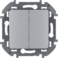 Выключатель Legrand INSPIRIA 2-клавишный, алюминий
