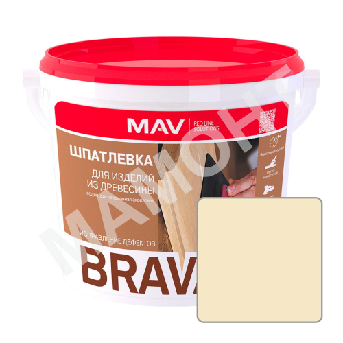 Шпатлевка акриловая MAV BRAVA ACRYL PROFI-1, ель, 0,5 л (0,7 кг)