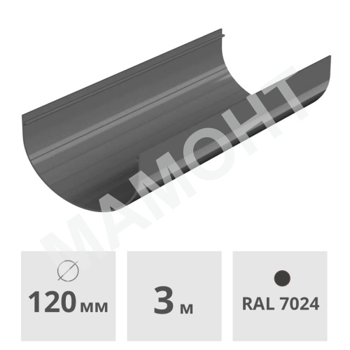 Желоб Технониколь ОПТИМА 120 мм х 3 м, серый