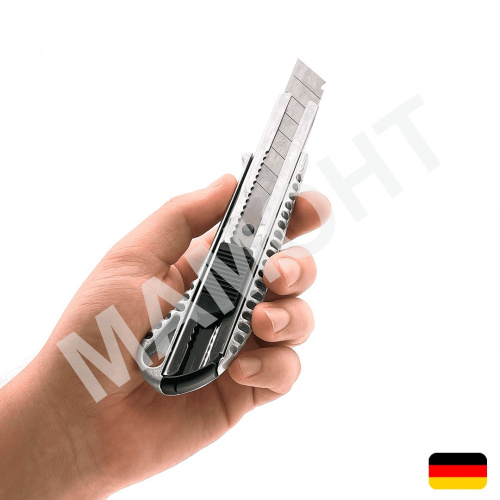 Нож пистолетный с выдвижным лезвием 18 мм, алюминиевый корпус МАМОНТ (INS-MMNT-1083)