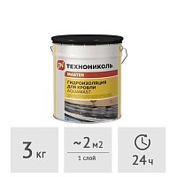 Мастика Aquamast для гидроизоляции кровли битумно-резиновая, 3 кг