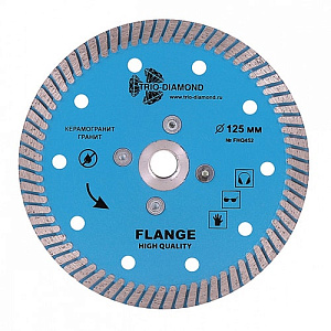 Алмазный круг 125 х М14 мм Турбо Гранит с фланцем Trio-Diamond (FHQ452)