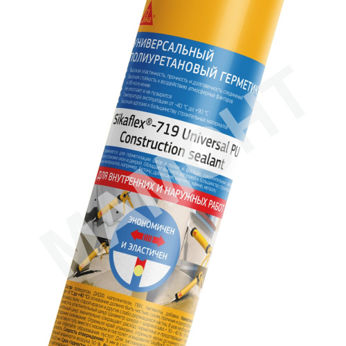 Герметик полиуретановый Sikaflex-719 Universal PU серый, 600 мл - Фото 2