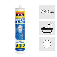 Силиконовый герметик Soudal санитарный (кухни/ванные) белый, 280 мл