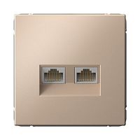 Розетка Systeme Electric ARTGALLERY двойная компьютерная RJ45+RJ45, песочный