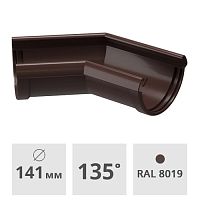 Угол желоба 135° Docke Lux ПВХ 141 мм, шоколад